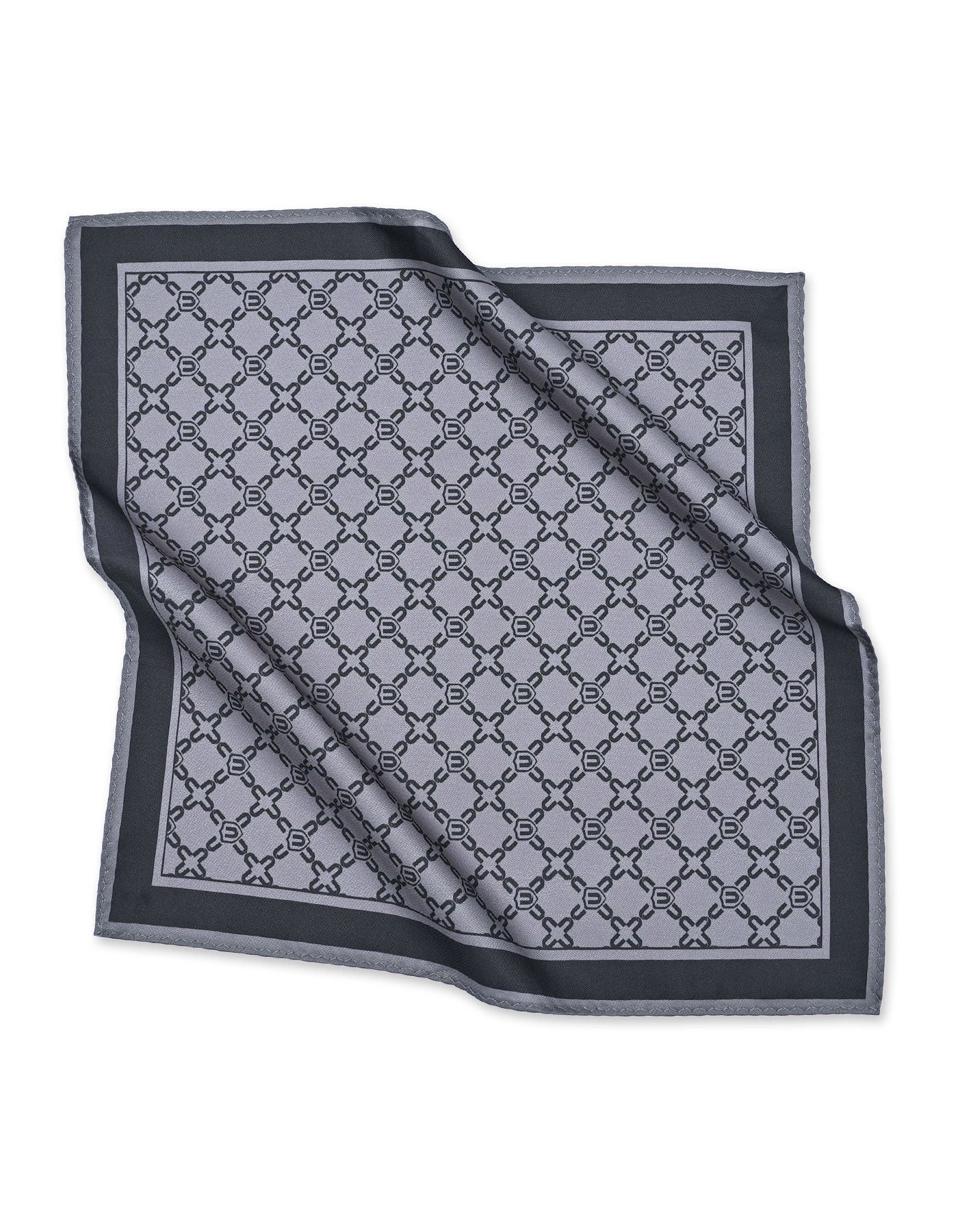 Grey Geometric Pocket Square