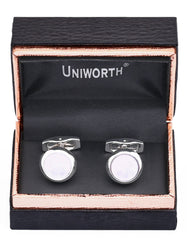 White Circle Cufflink