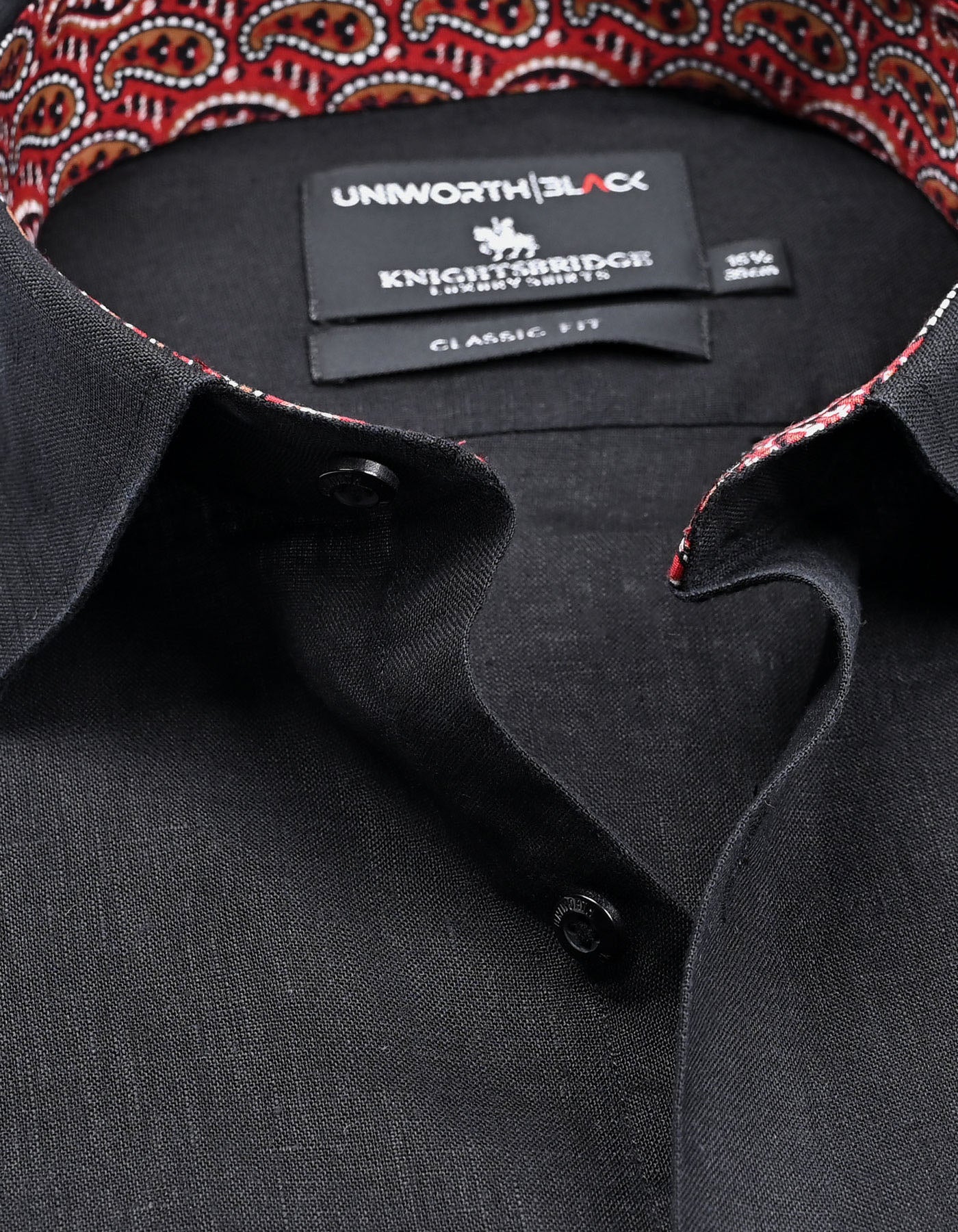 Plain Black Classic Fit Shirt FS2427-2RF-15