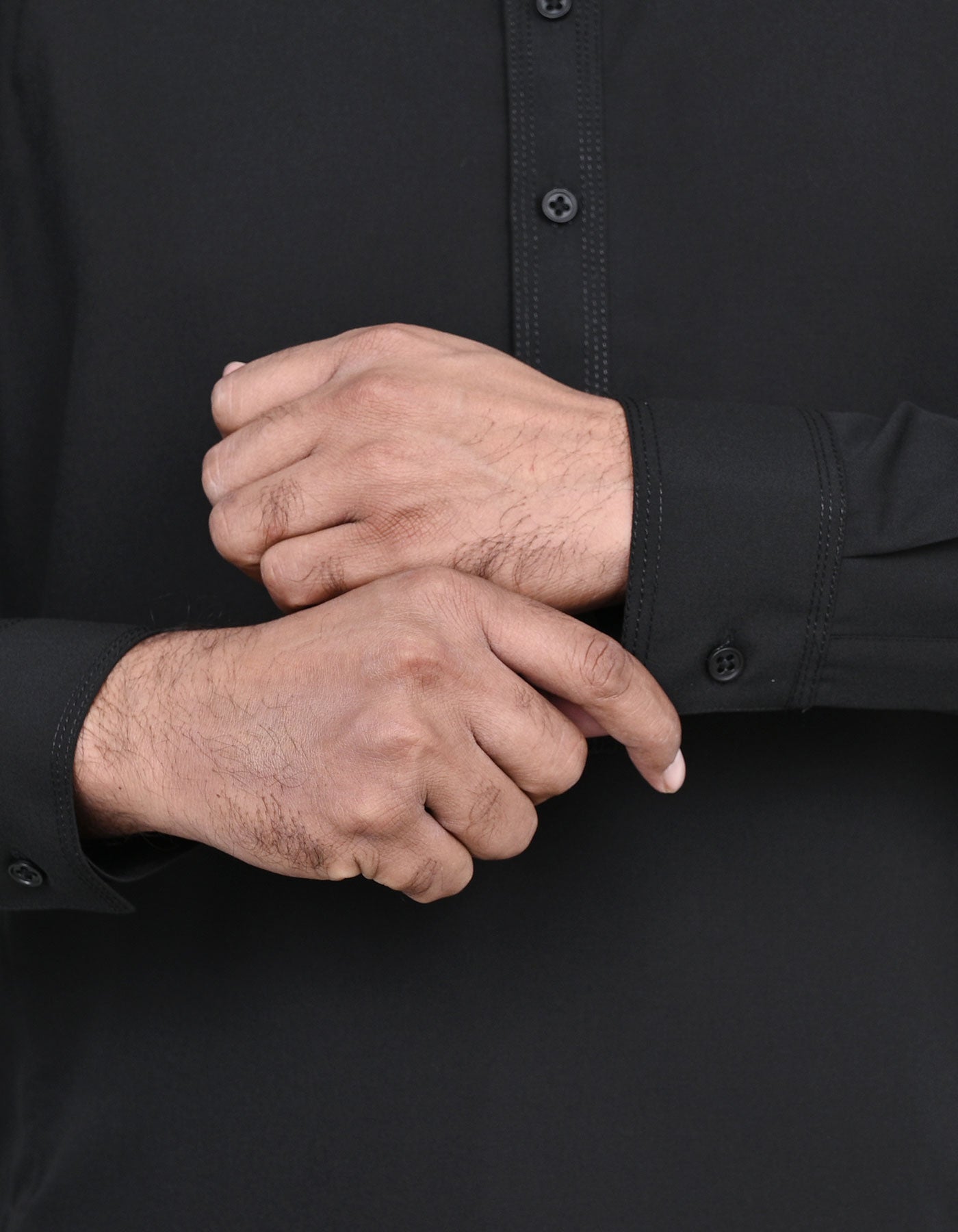 Black Plain Kameez Shalwar KS2562R-M