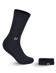 Black Self Plain Medicated Socks