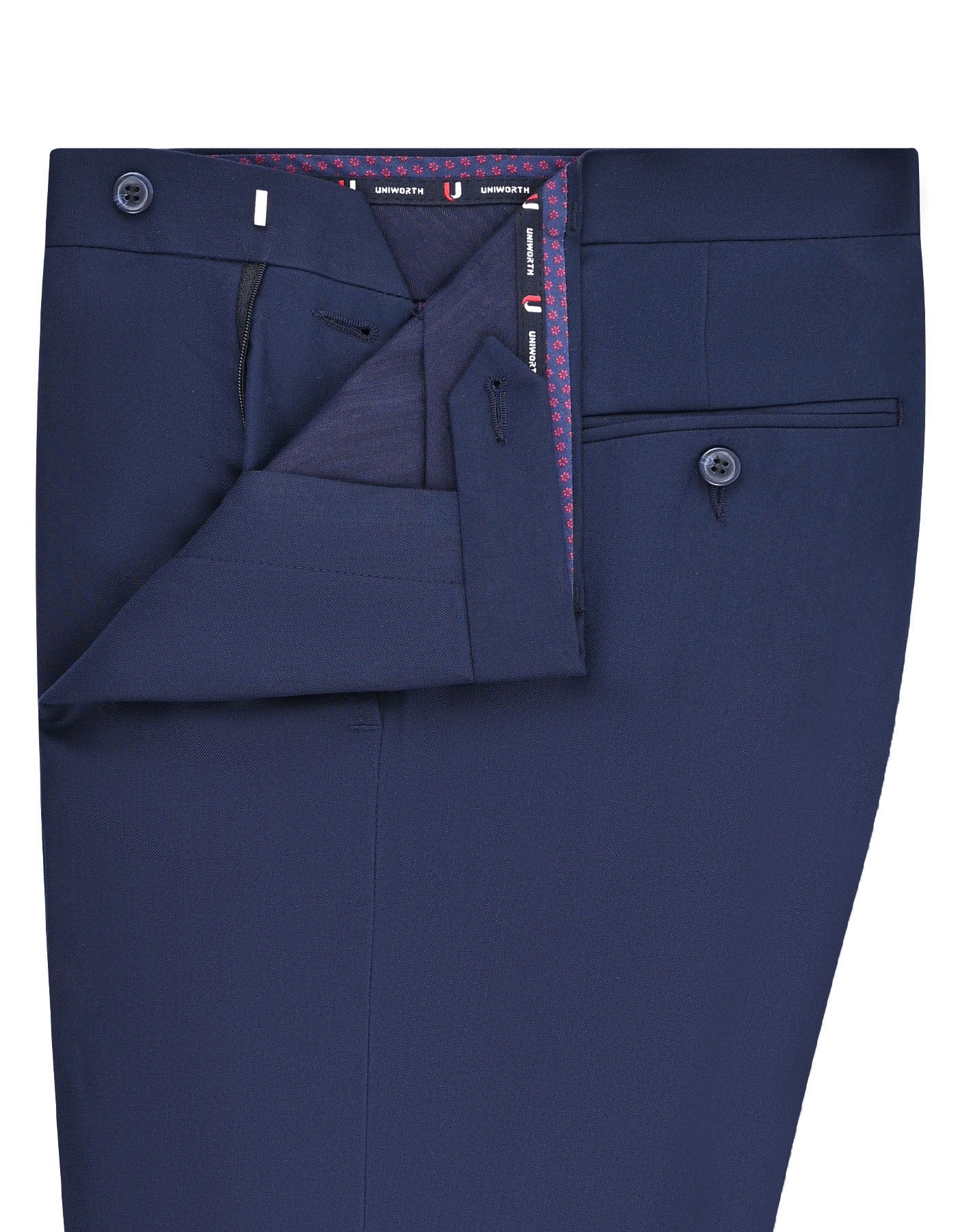 Navy Plain Formal Trouser Tailored Smart Fit FT566S-32