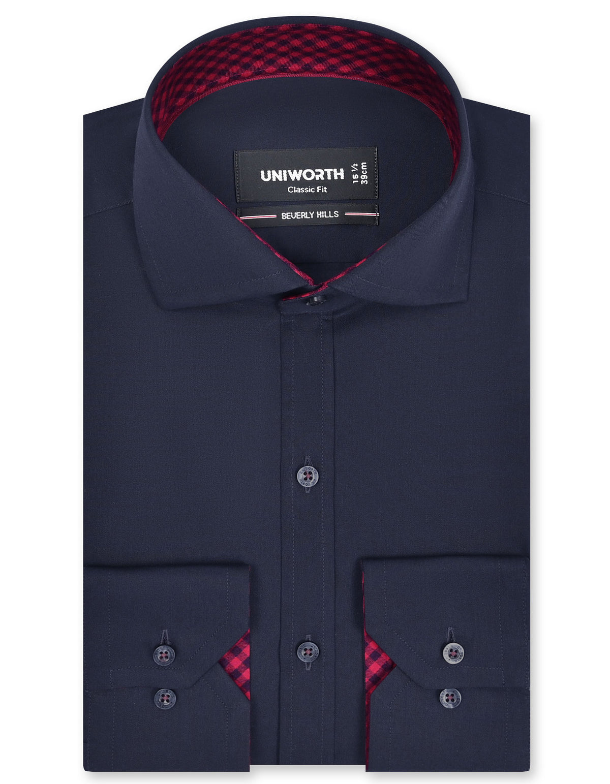 Plain Navy Classic Fit Shirt FS1601-2RF-14.5