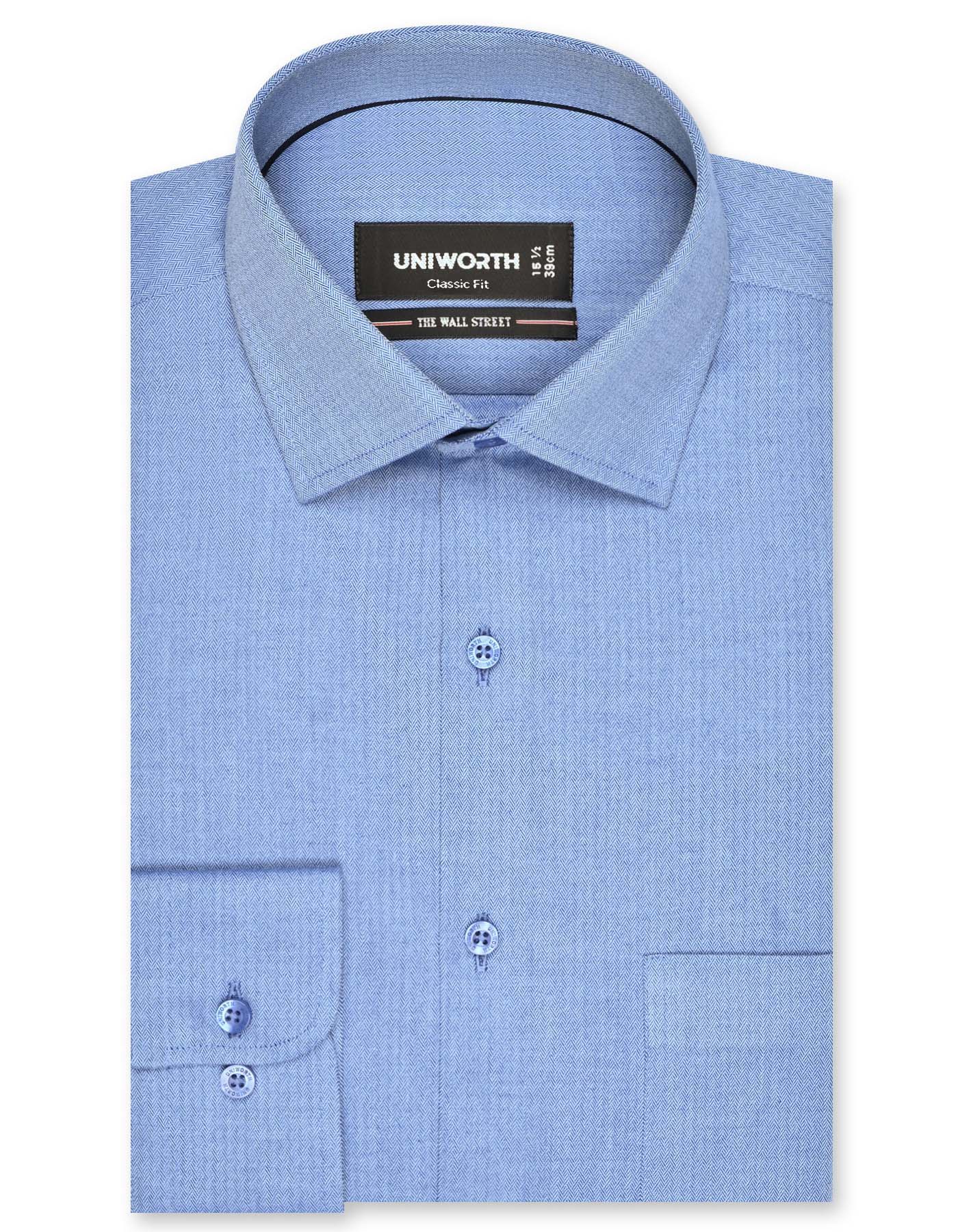 Self Blue Classic Fit Shirt FS20444RF-14.5