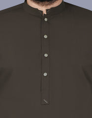 D Brown Plain Kameez Shalwar KS2517-4R-S