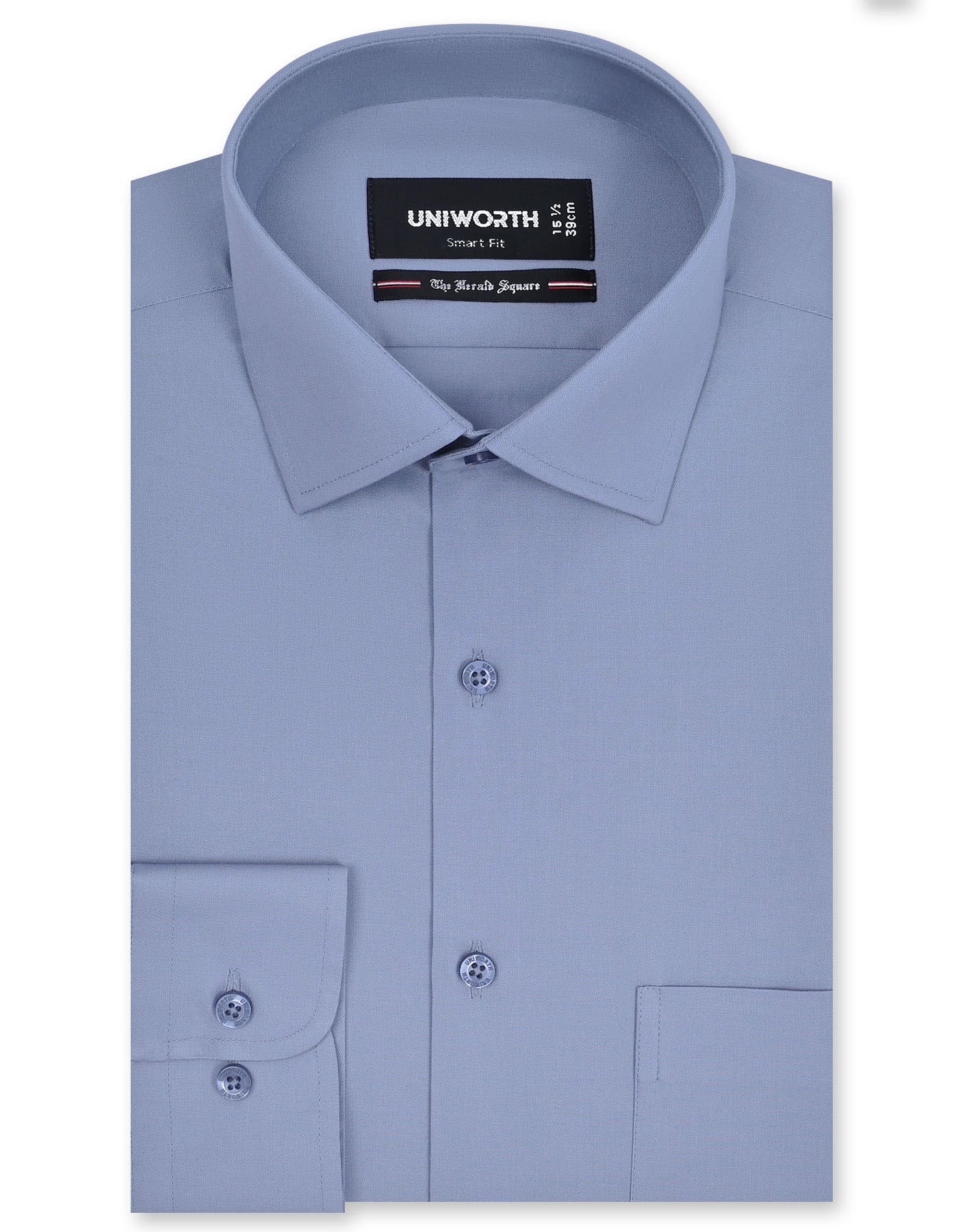Plain L Grey Tailored Smart Fit Shirt FS1636-1SF-14.5