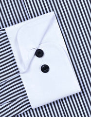 Stripe Black Tailored Smart Fit Shirt FS2874-1SF-15.5