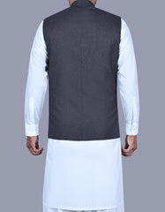 Charcoal Plain Waist Coat WC2519-6S-40