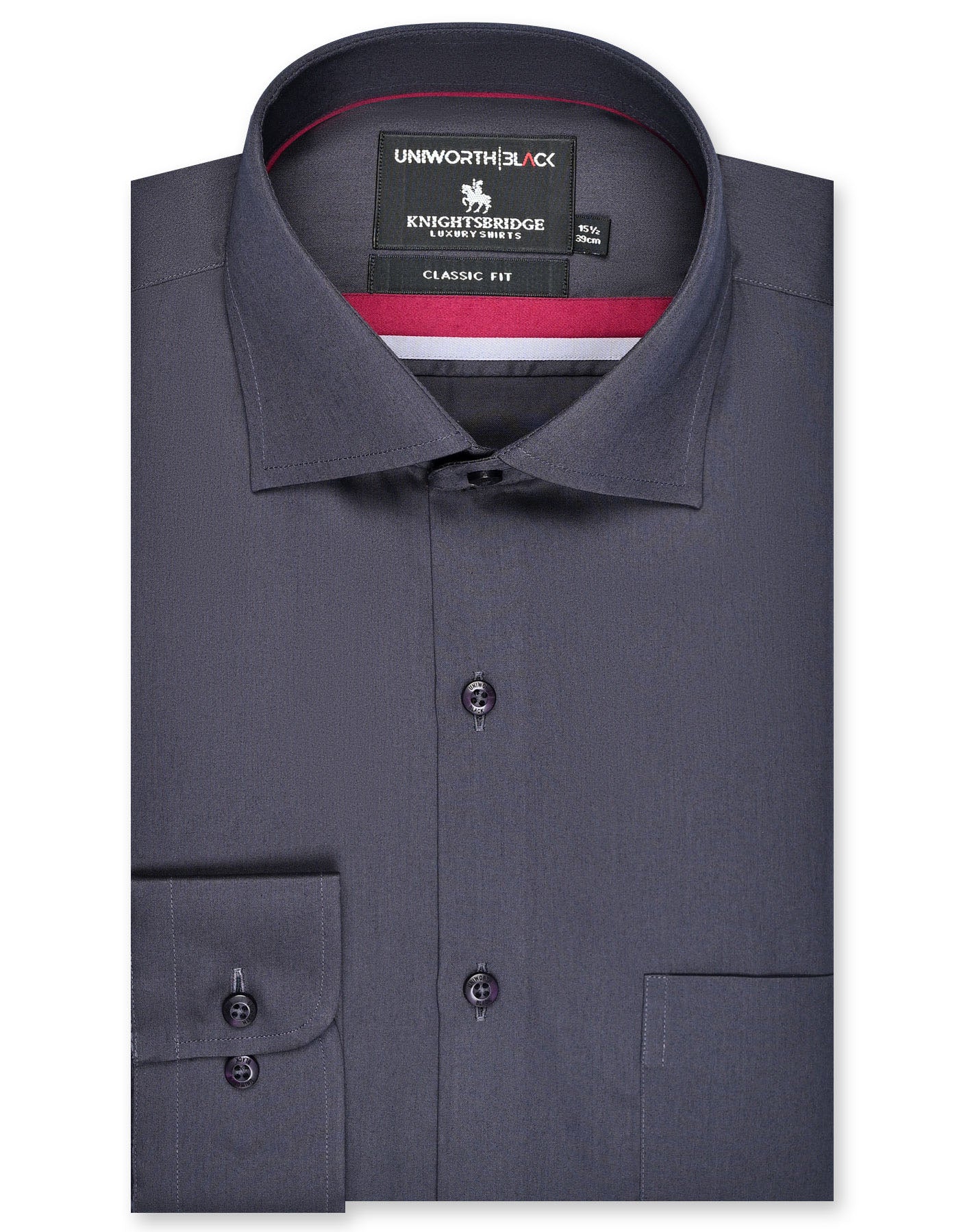 Plain Charcoal Classic Fit Shirt FS2358-2RF-14.5
