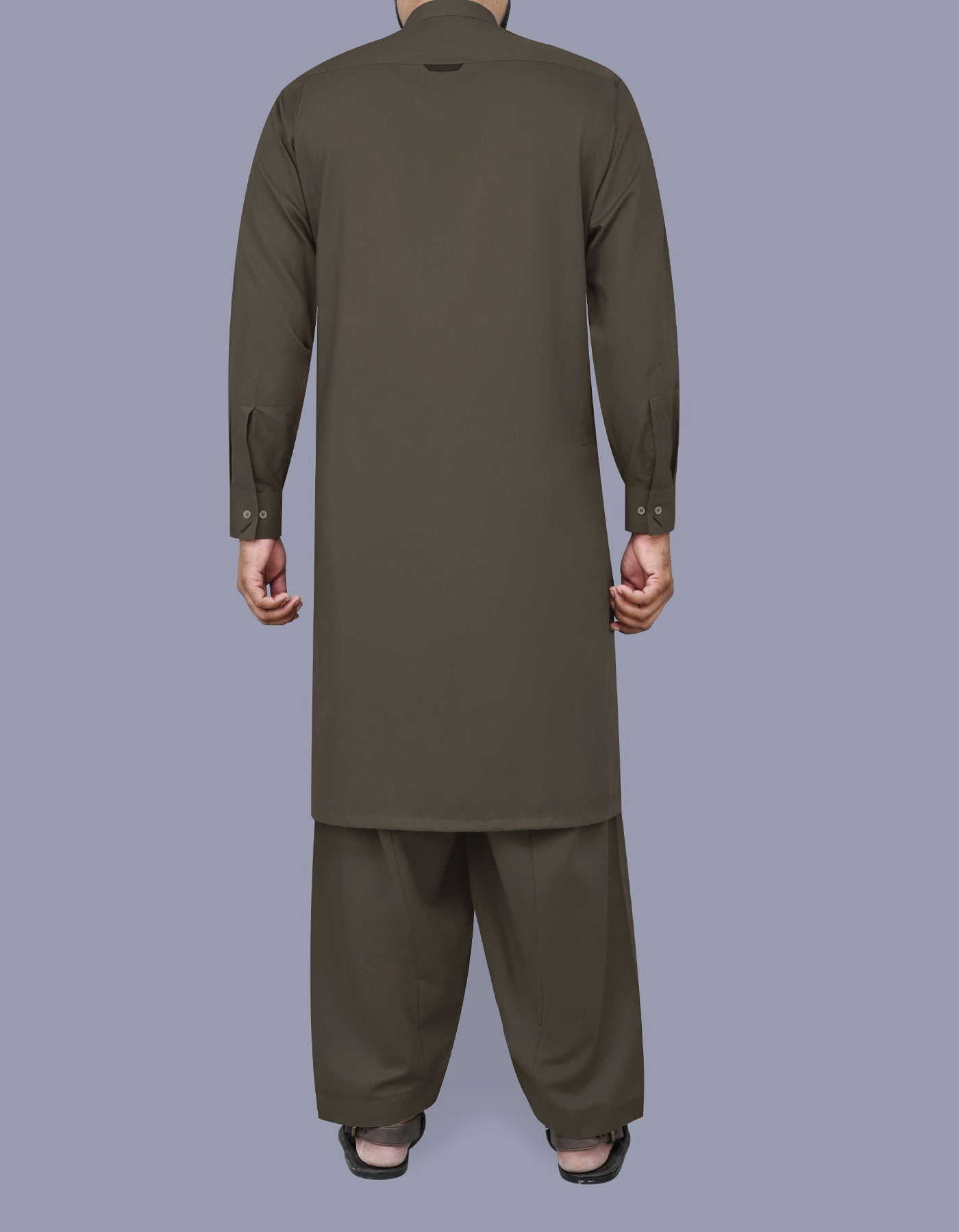 Brown Plain Kameez Shalwar KS2517-2S-L