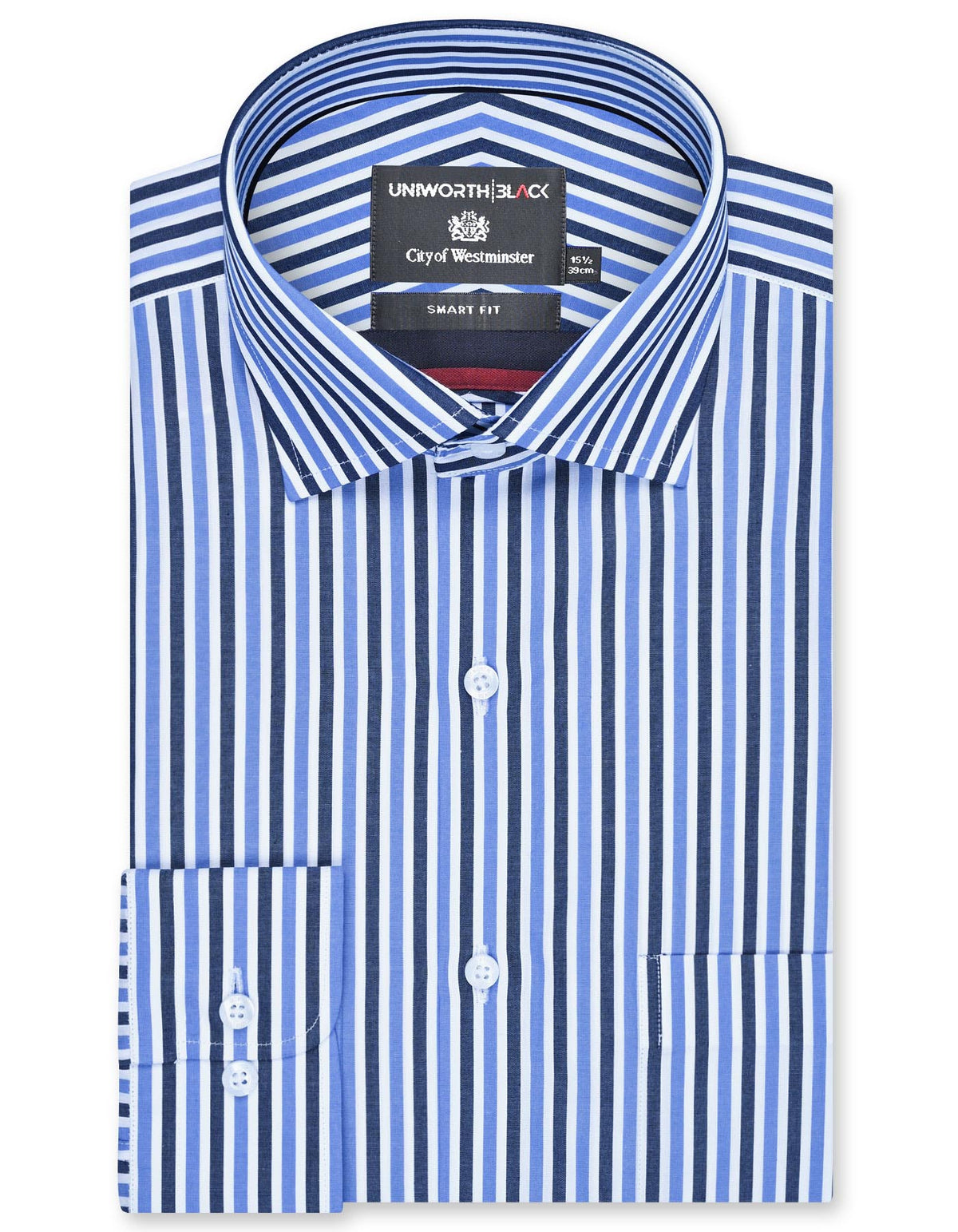 Stripe Blue Tailored Smart Fit Shirt FS2876SF-14.5