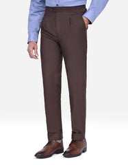 Chocolate Plain Formal Trouser Tailored Smart Fit FT541-1C-30