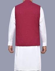 Maroon Texture Waist Coat WC2605S-40