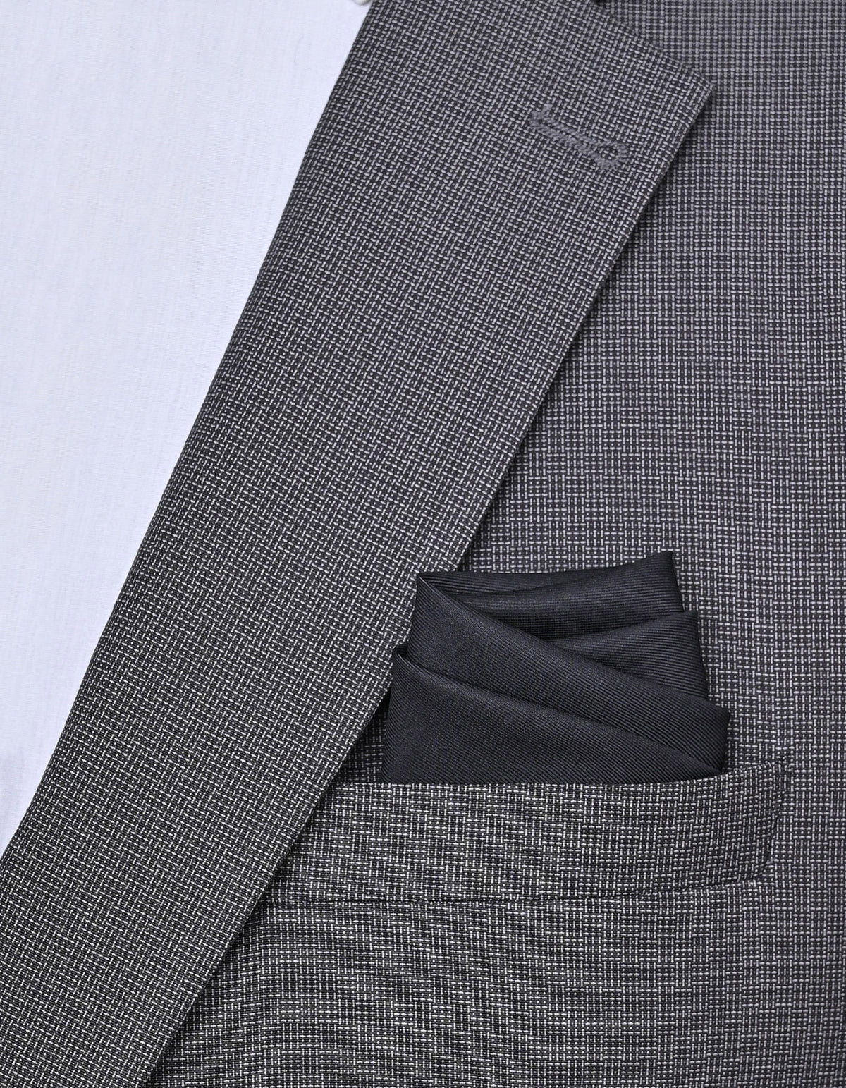 Black Plain Pocket Square