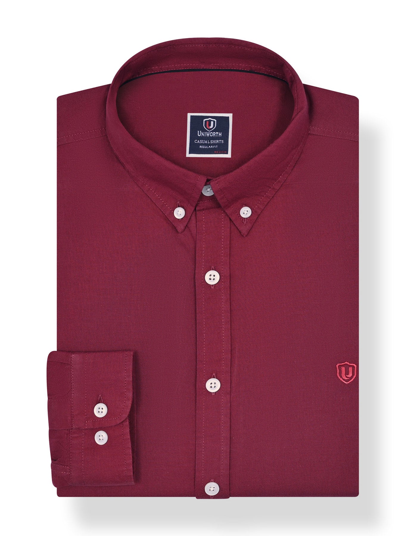 Maroon Embriodery Plain Casual Shirt CS2415R-S