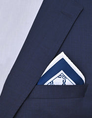 White Geometric Pocket Square