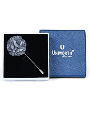 Gray Floral Coat Lapel Pin