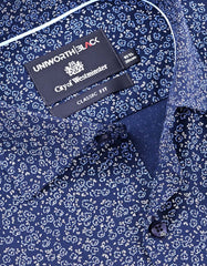 Printed Navy Classic Fit Shirt FS870-1RF-15