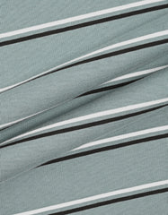 Aqua Grey Stripe Relaxed Rugby Polo