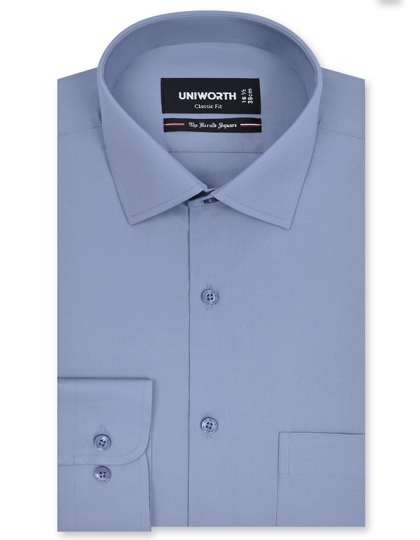 Plain L Grey Classic Fit Shirt FS1636-1RF-14.5