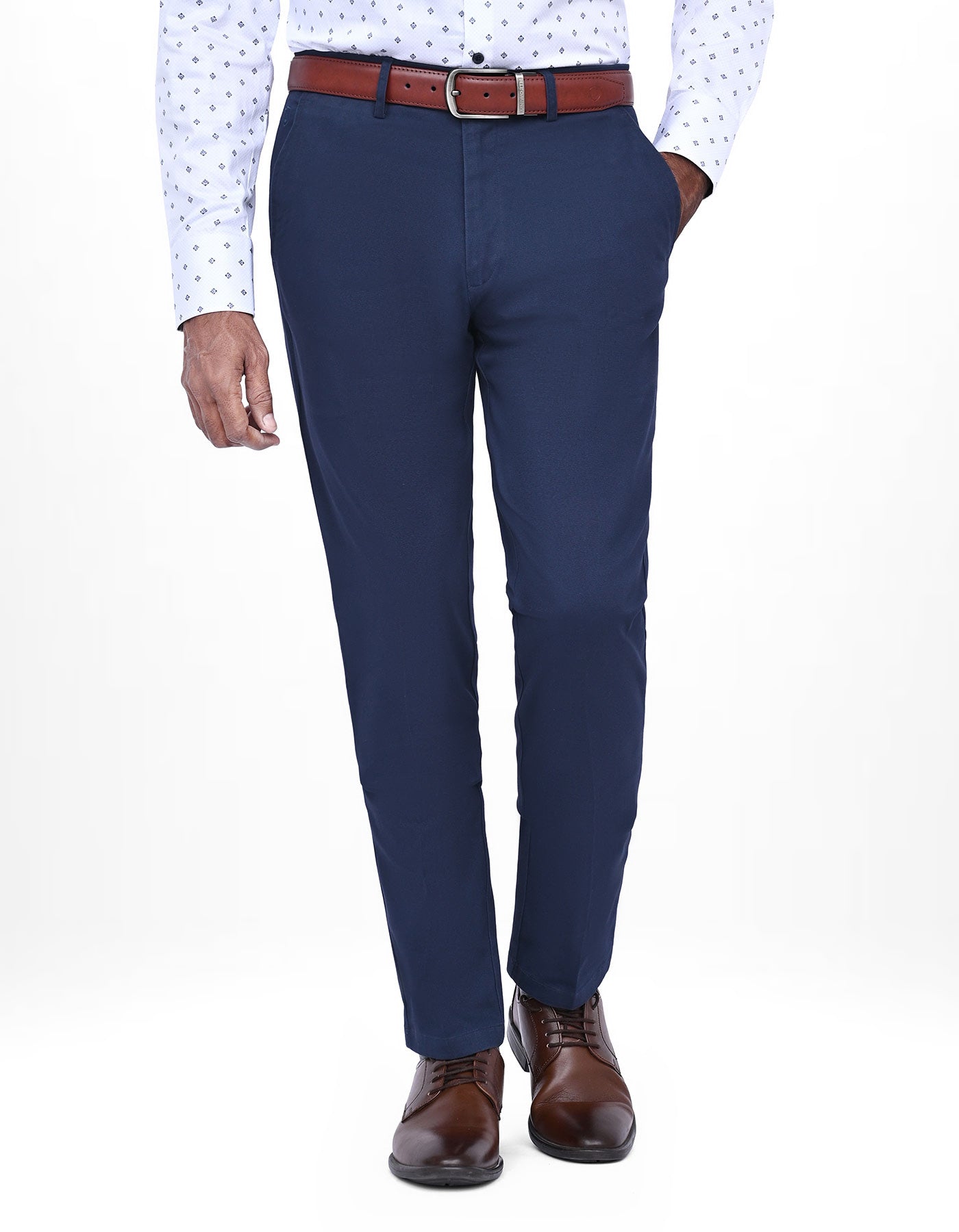 Navy Smart Fit Cotton Trouser FTC2533S-32