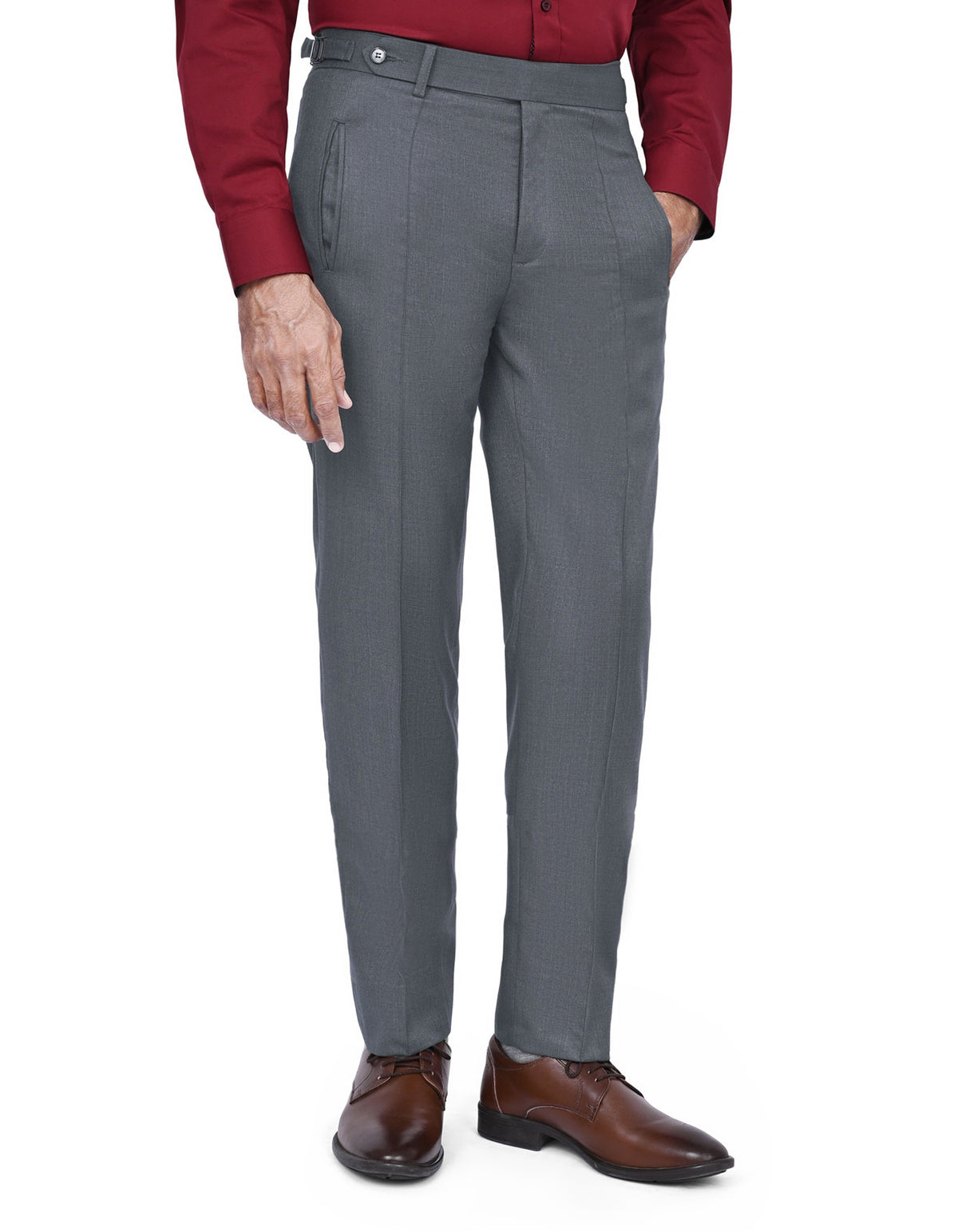 D Charcoal Plain Formal Trouser Classic Fit FT513C-30