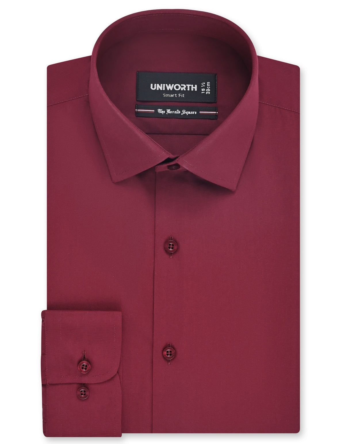 Plain Maroon Tailored Smart Fit Shirt FS1646-1SF-14.5