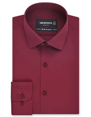 Plain Maroon Tailored Smart Fit Shirt FS1646-1SF-14.5