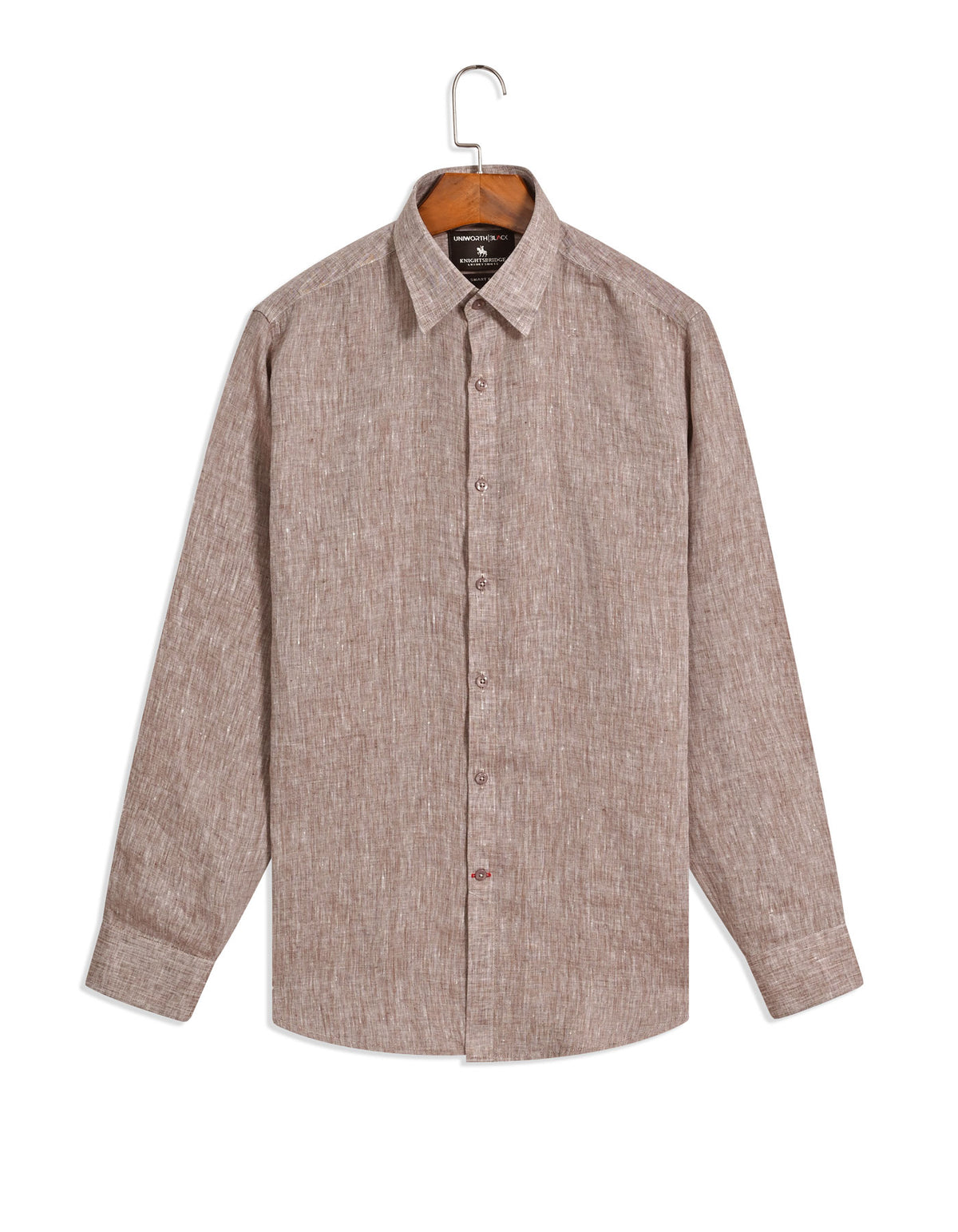 Plain L Brown Tailored Smart Fit Shirt FS2418-2SF-15.5