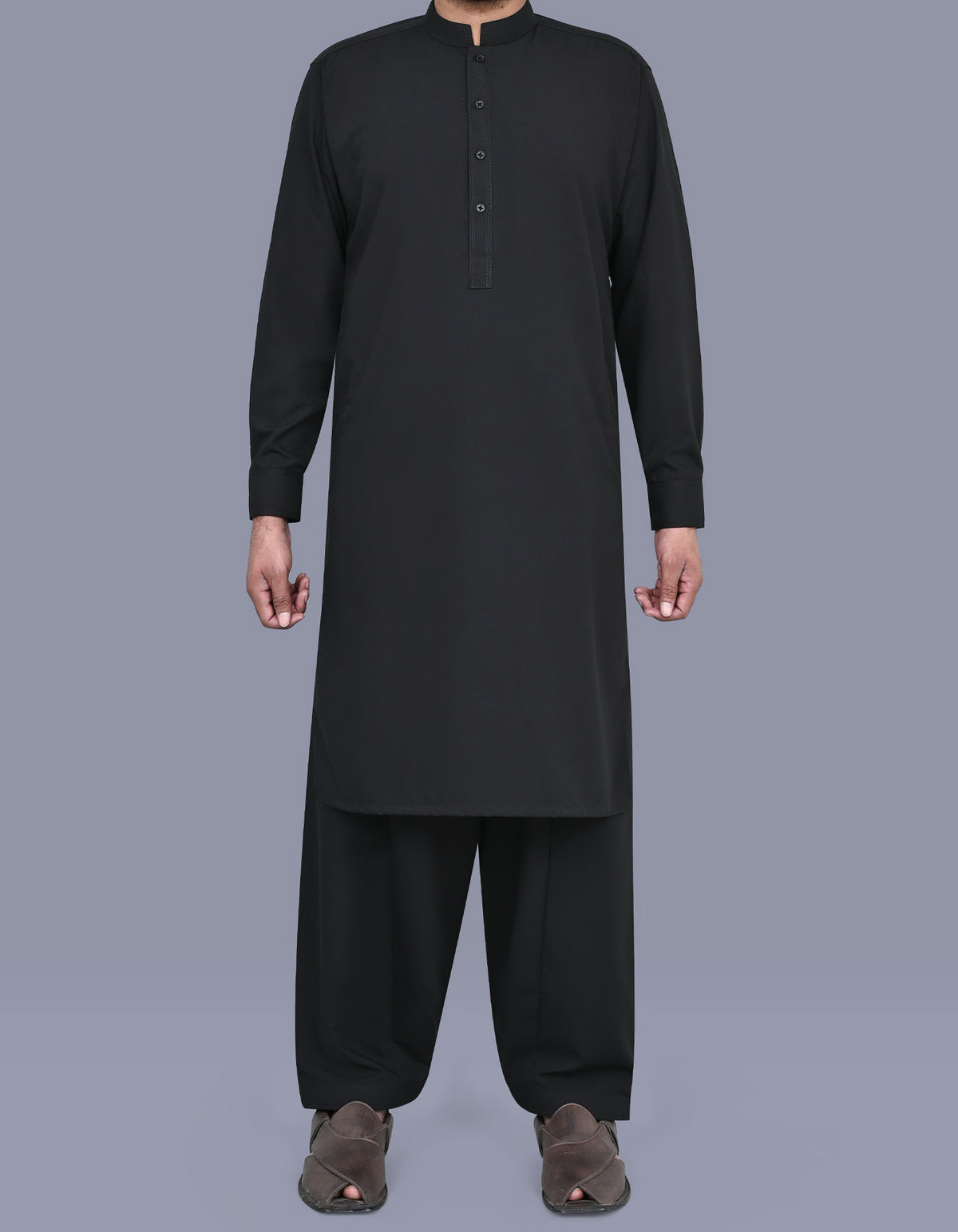 Black Plain Kameez Shalwar KS2562R-XS