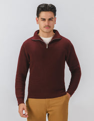Maroon Plain Half Zipper SFA2511-2-M