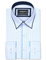 Printed White Tailored Smart Fit Shirt FS843SF-14.5