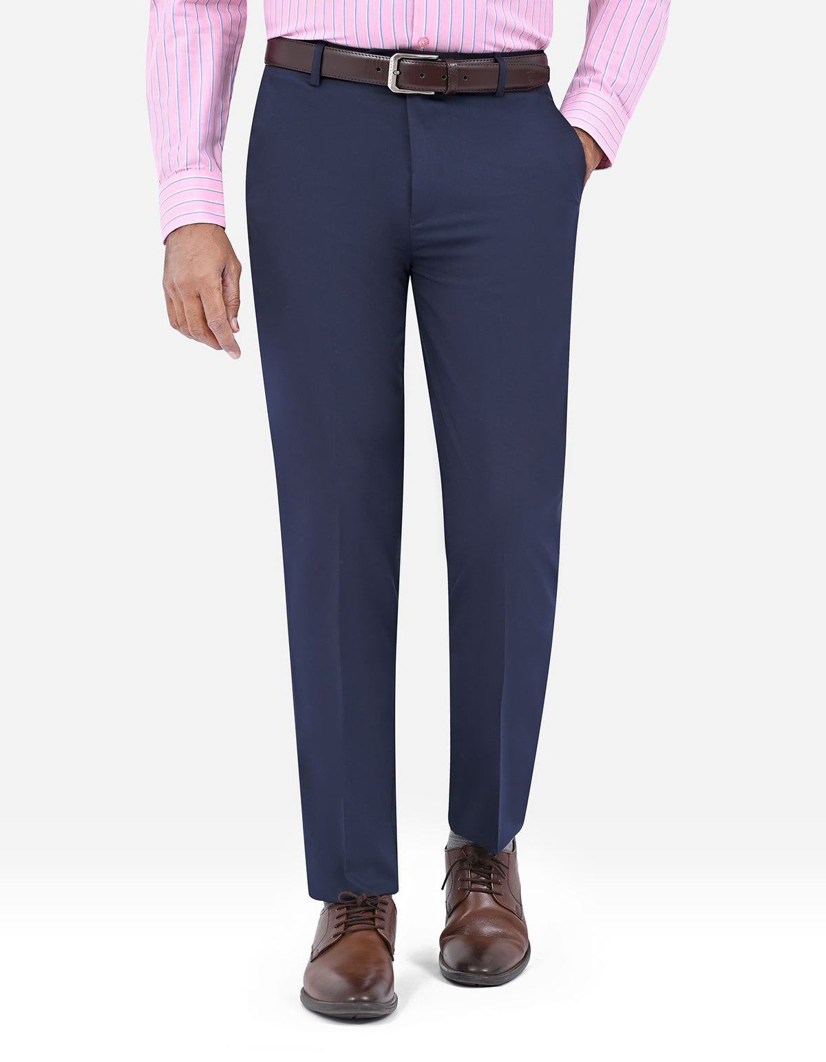 Navy Plain Formal Trouser Classic Fit FT487-4C-30