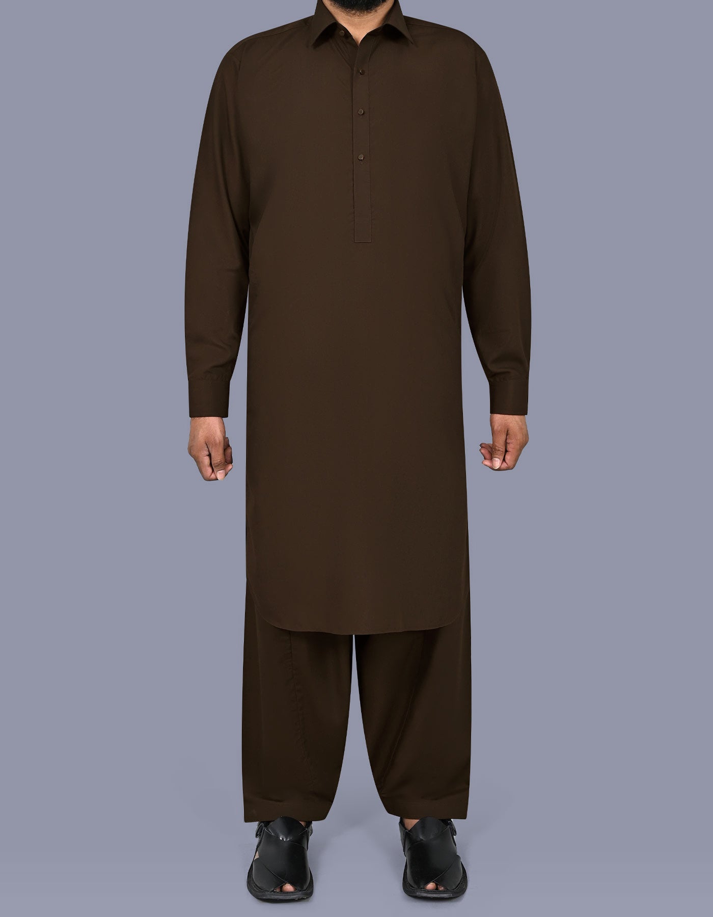 Chocolate Plain Kameez Shalwar KS2664R-XS