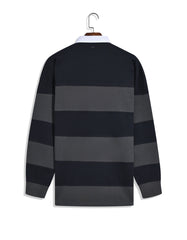 Moss Striped Relaxed Fit Rugby Polo