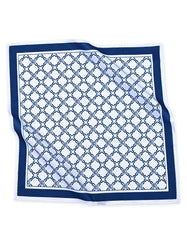 White Geometric Pocket Square
