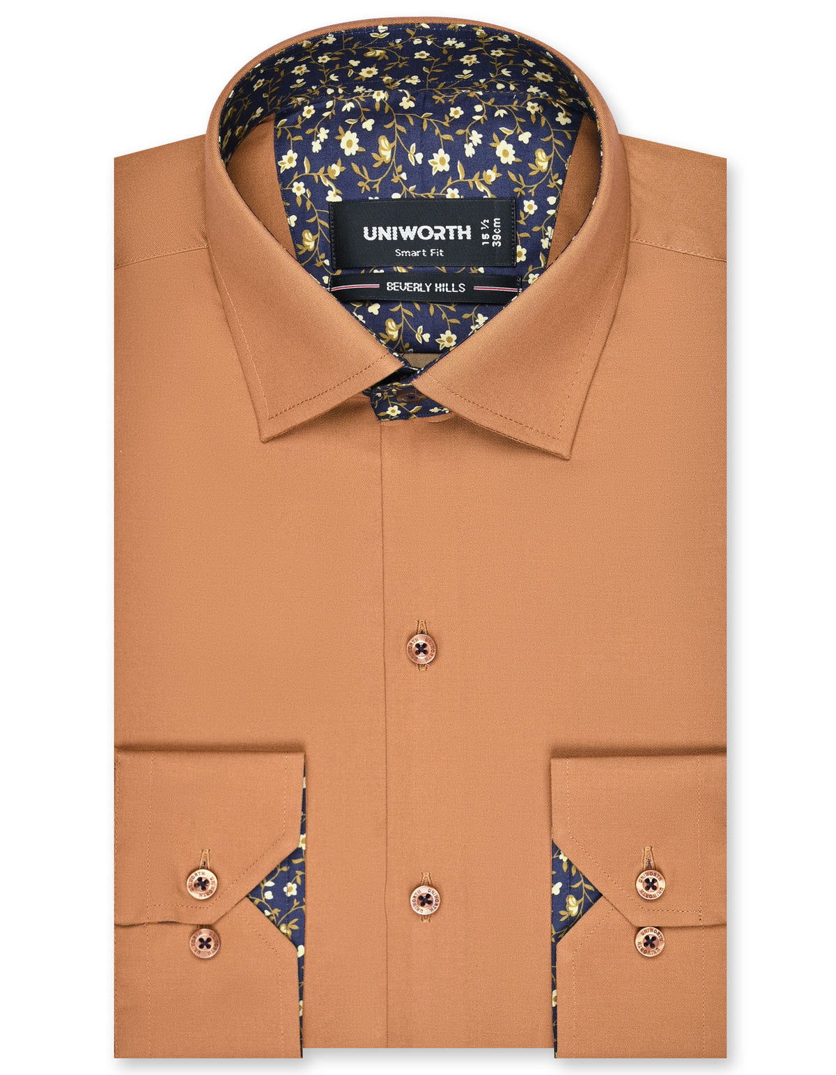 Plain Khaki Tailored Smart Fit Shirt FS1633-2SF-14.5