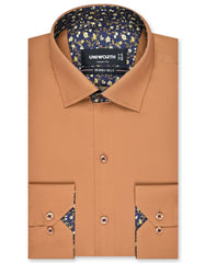 Plain Khaki Tailored Smart Fit Shirt FS1633-2SF-14.5