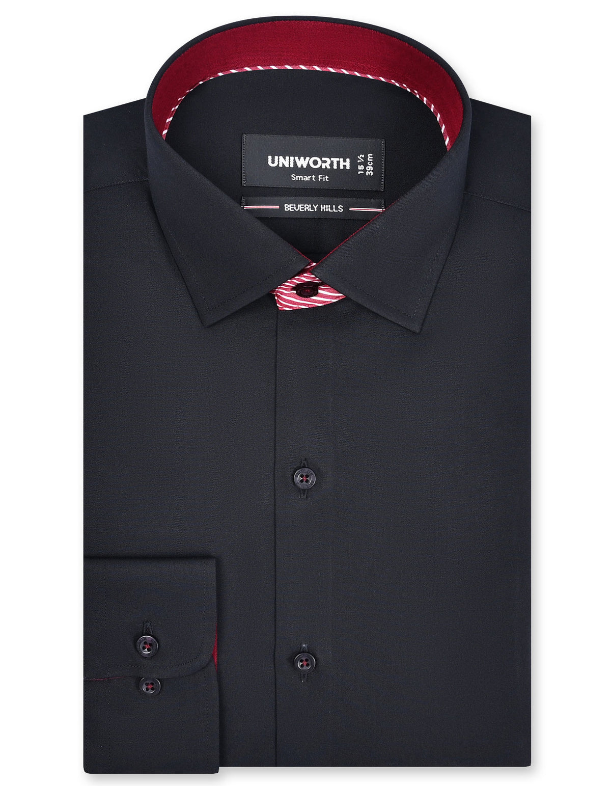 Plain Black Tailored Smart Fit Shirt FS1600-3SF-14.5