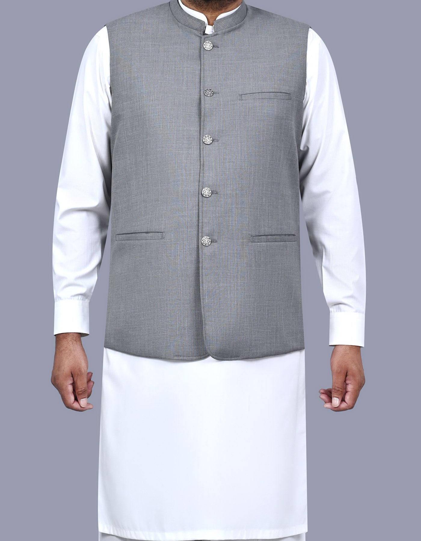Grey Texture Waist Coat WC2516-4S-34