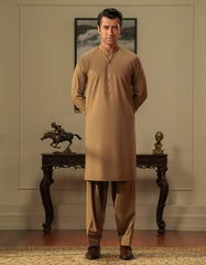 Khaki Texture Kameez Shalwar KS2502-1R-S