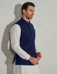 Blue Texture Waist Coat WC2412-2S-36