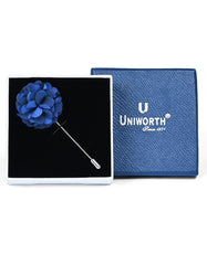 Blue Floral Coat Lapel Pin