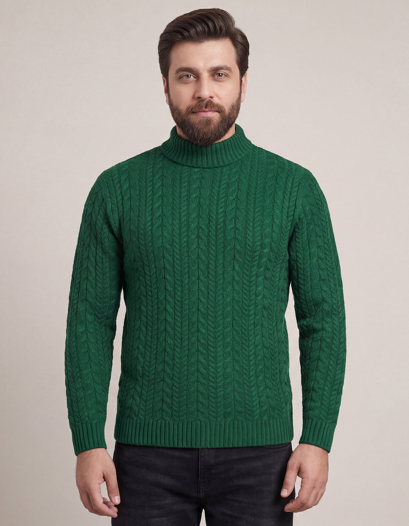 D Green Plain Pull Over SFA2415-2-S