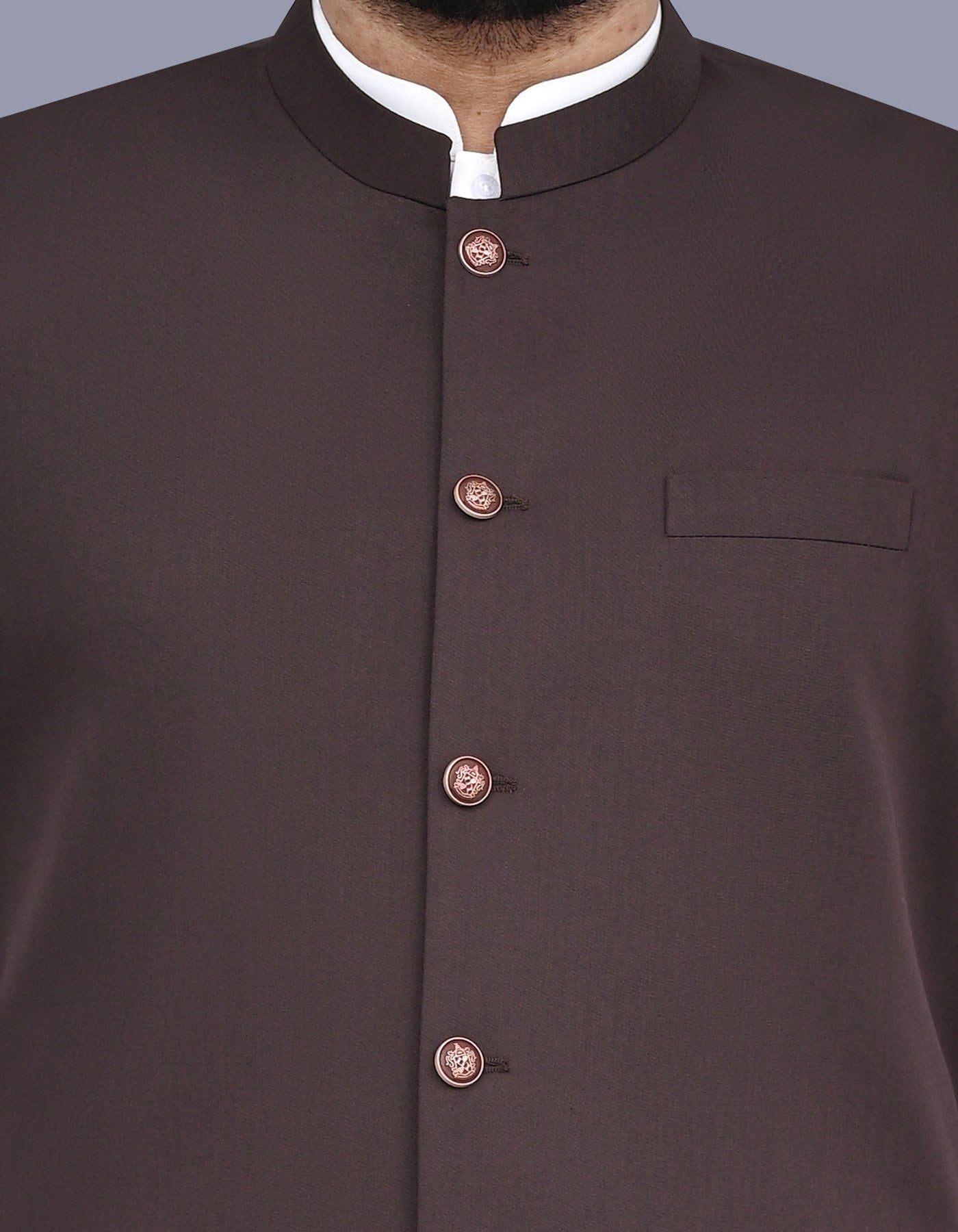 Chocolate Plain Waist Coat WC2521-2S-36
