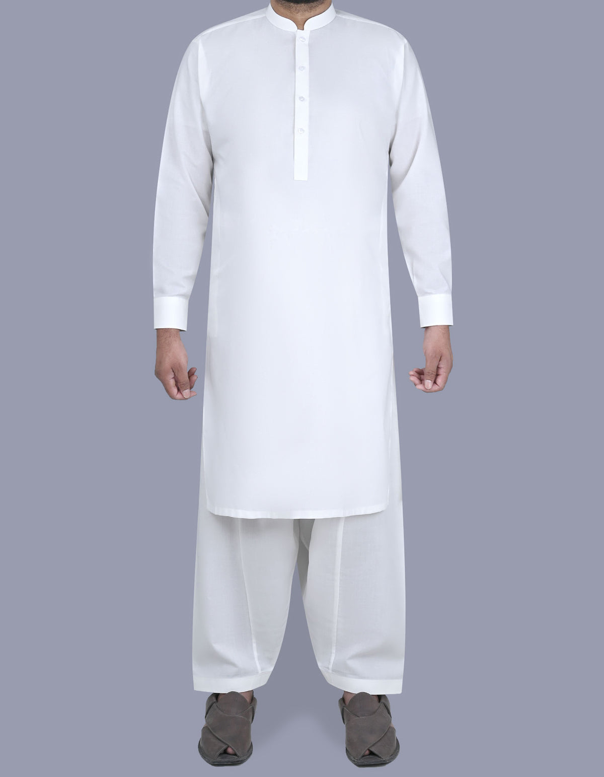 Off White Plain Kameez Shalwar KS2516-4R-XS