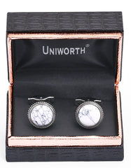 White Circle Cufflink