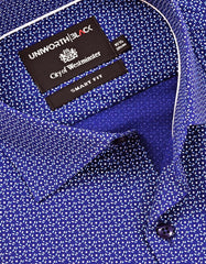 Printed D Blue Tailored Smart Fit Shirt FS868SF-15
