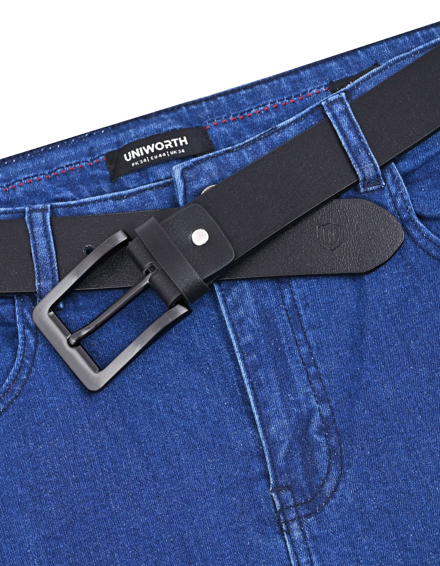 Casual Belt Pin Buckle Black BTC2609 Uniworth Single Side BTC2609-38
