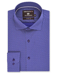 Printed D Blue Classic Fit Shirt FS868RF-14.5